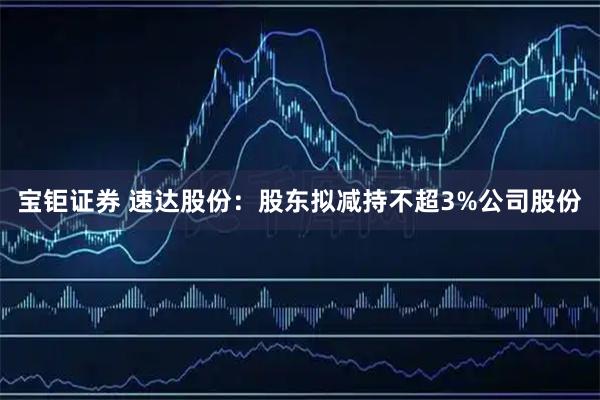 宝钜证券 速达股份:股东拟减持不超3%公司股份